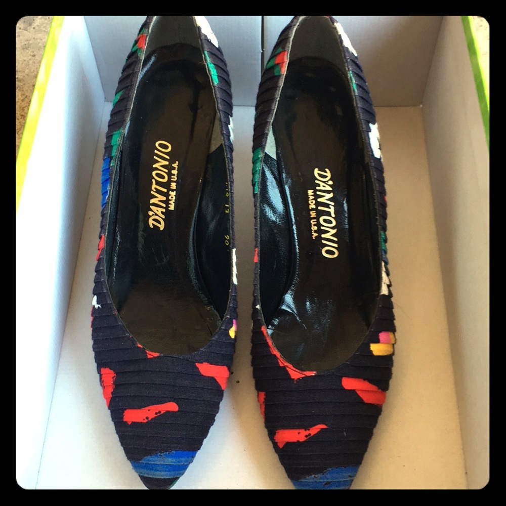 D’Antonio Heels with Colorful Print